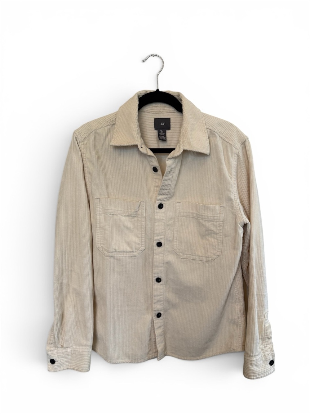 H&M Men's Light Beige Corduroy Shirt Jacket